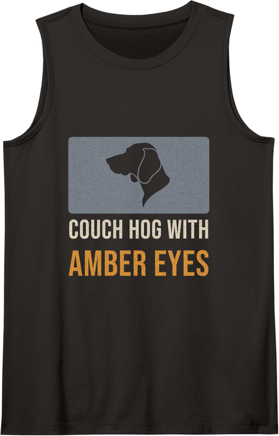 Weimaraner - Couch Hog with Amber Eyes - Weim Lover Sleeveless Tank Top - Black
