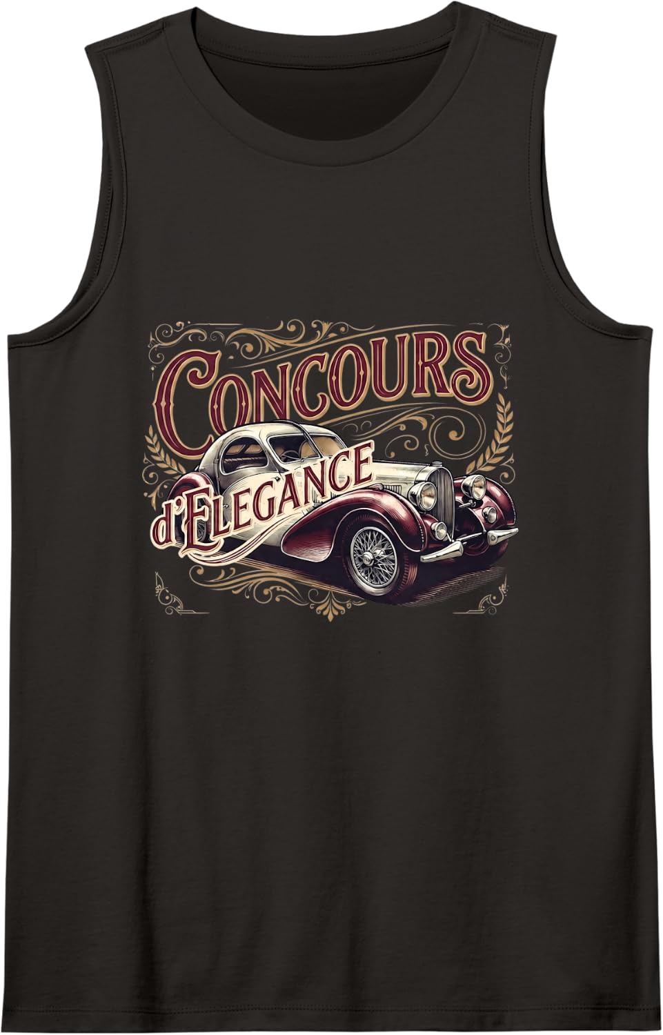 Concours d'Elegance Classic Car Vintage Auto Show Tank Top - Black