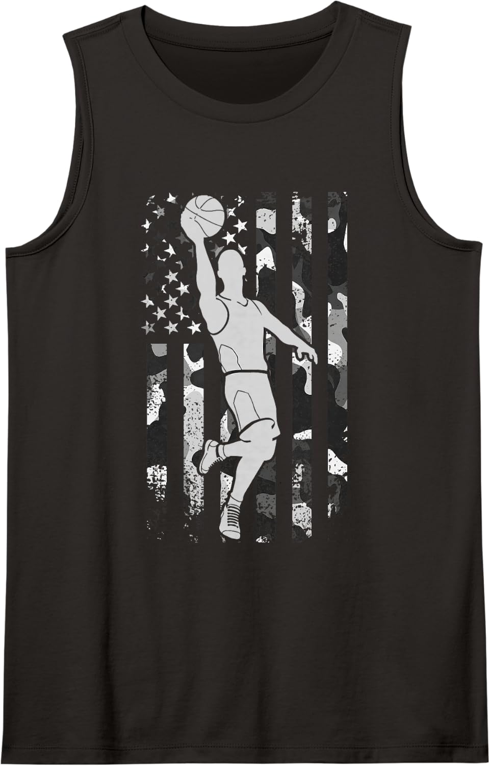 Basketball Player Gifts camo Teens Boys Men American Camo Sleeveless Tank Top - Black