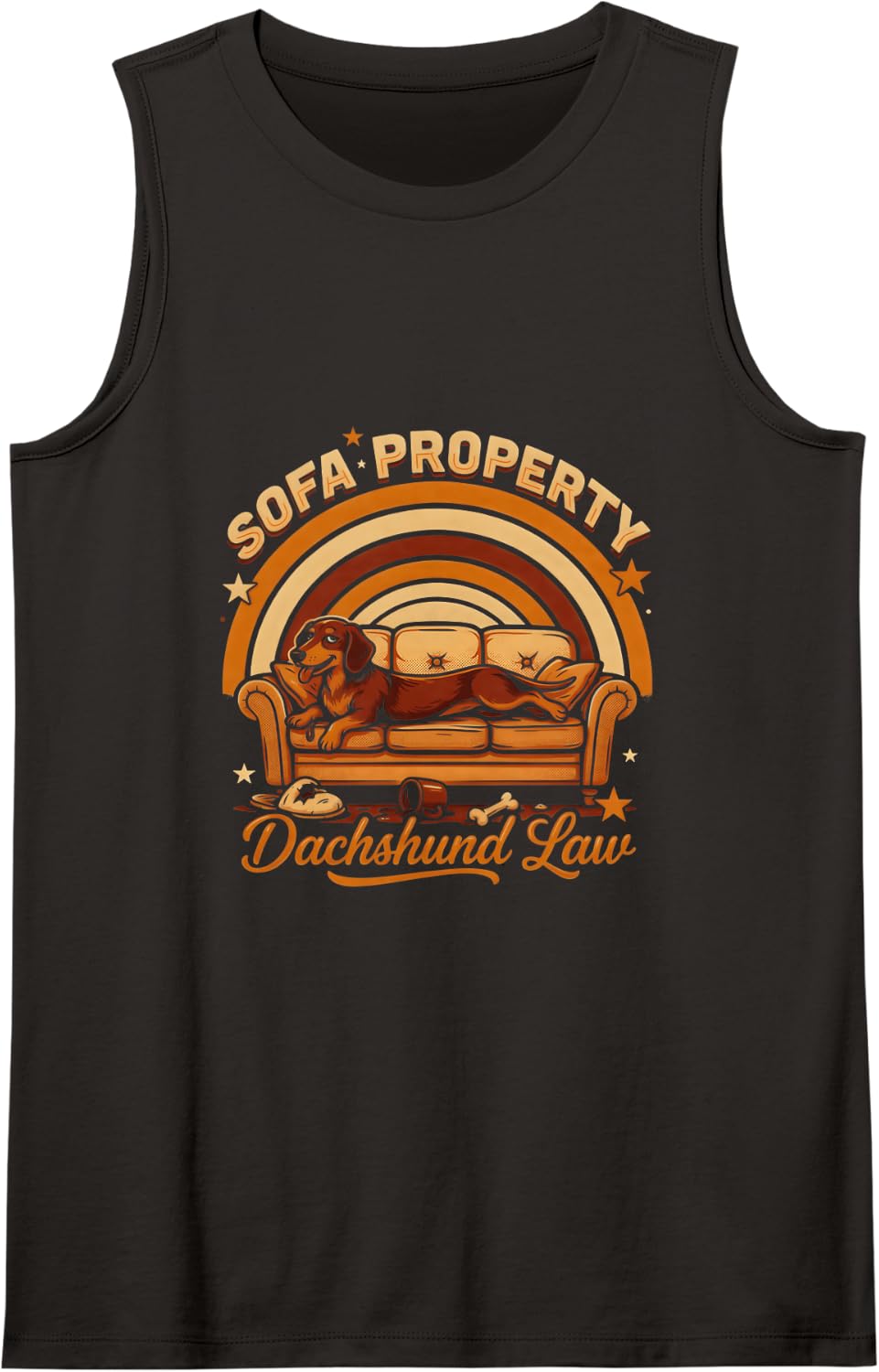 Sofa Property Dachshund Law Sleeveless Tank Top - Black