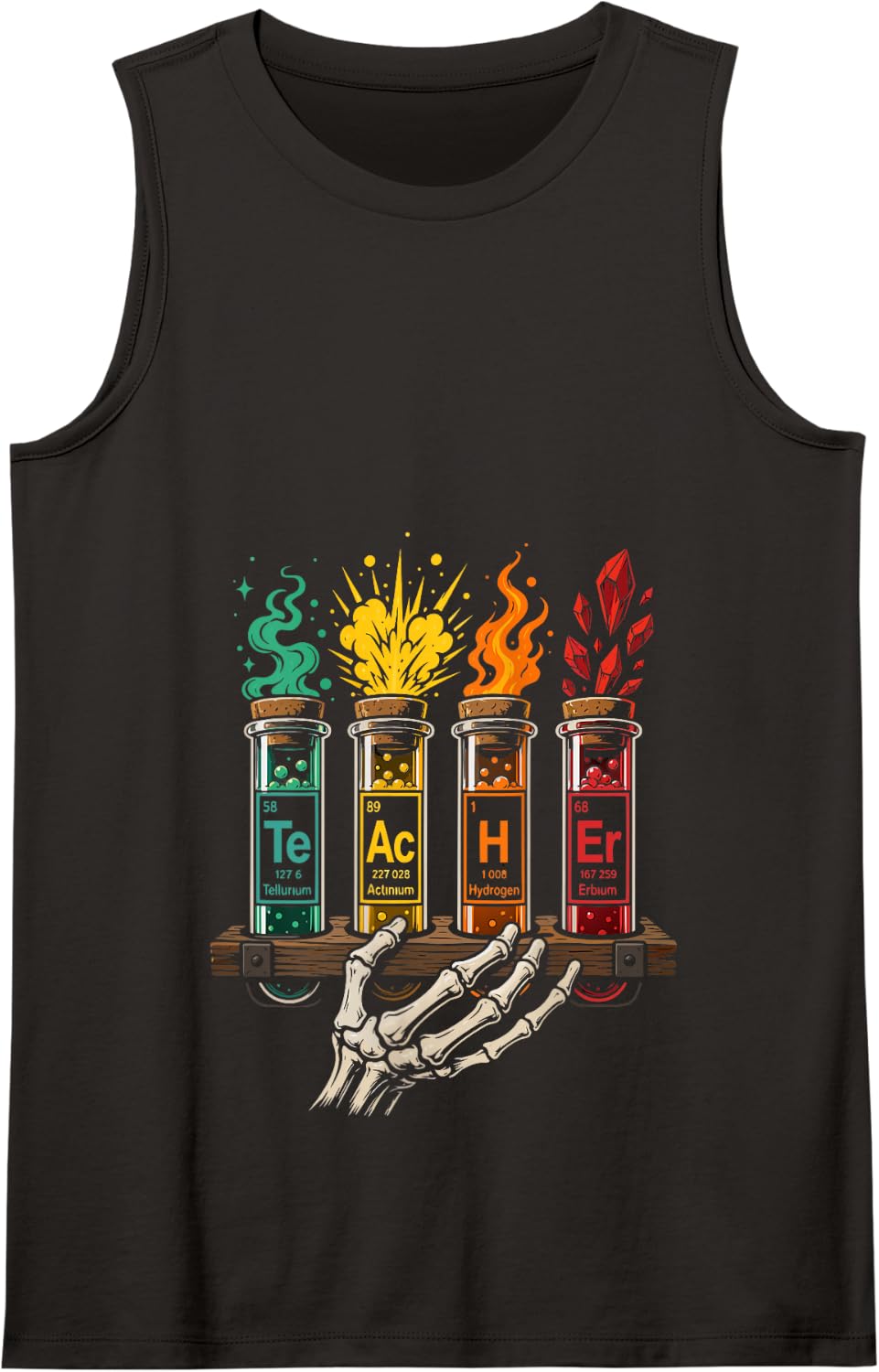 Chemistry Teacher Element Symbols Periodic Table Chemist Tank Top - Black
