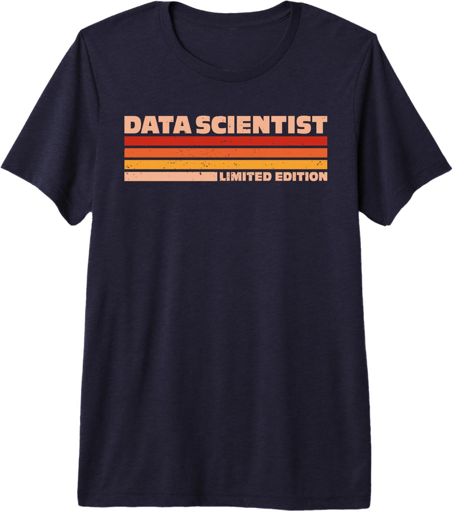 Data Scientist Retro Sunrise Premium Tri-Blend T-Shirt - Navy Blue