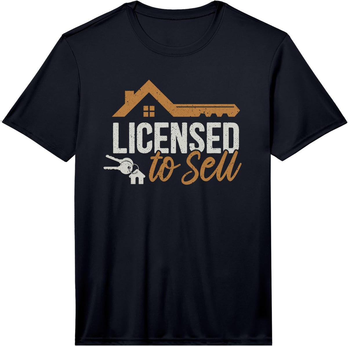 Men's Licensed to Sell Real Estate Agent Closing Broker Performance T-Shirt - Black