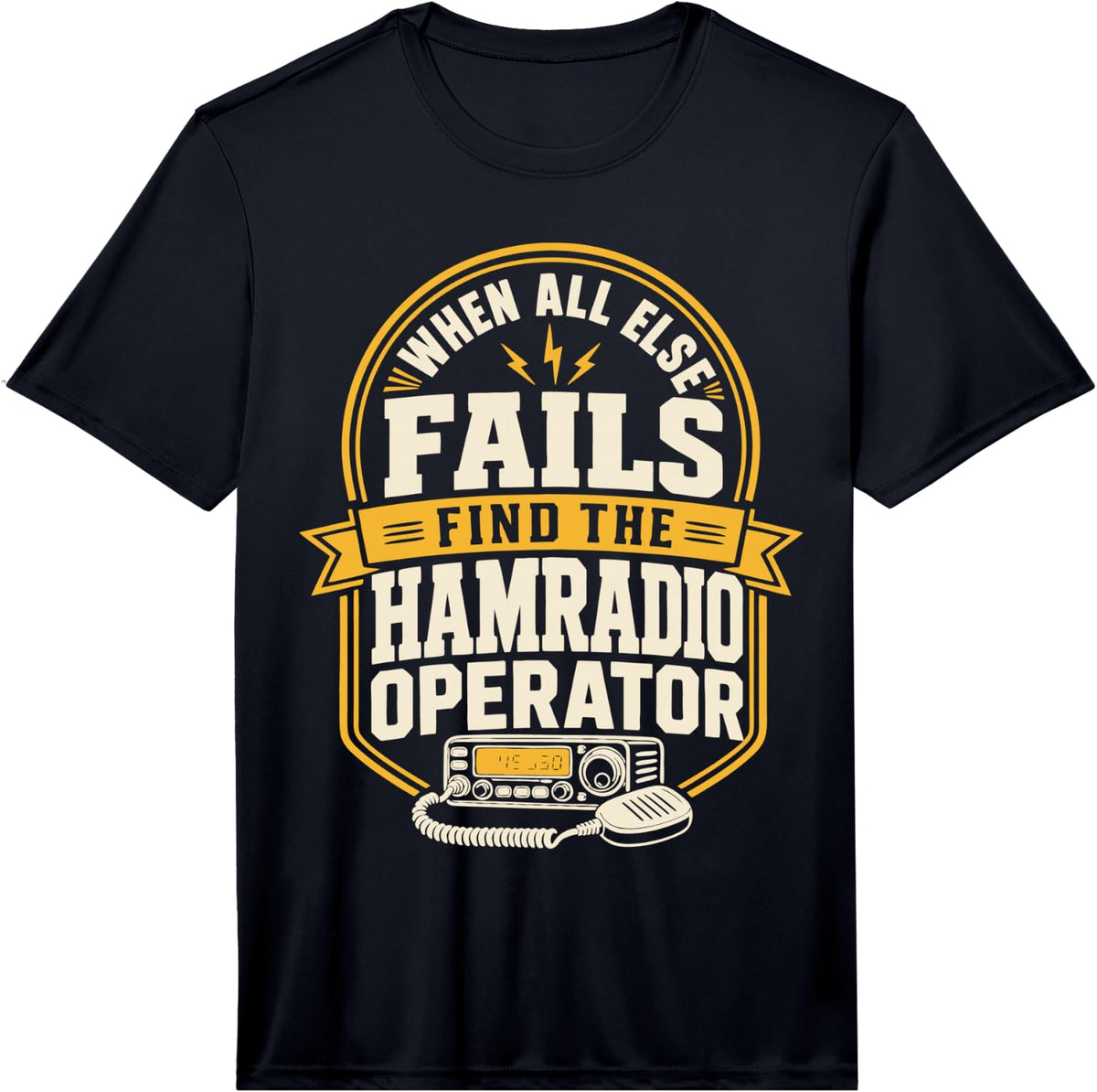 Mens Vintage Ham Radio Operator Amateur Radio Performance T-Shirt - Black