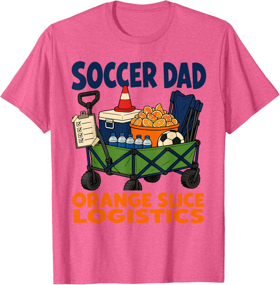 Soccer Dad Orange Slice Logistics T-Shirt - Pink Heather