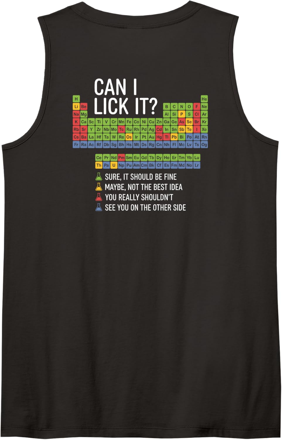 Can I Lick It Periodic Table Elements Chemistry Teacher Sleeveless Tank Top - Black