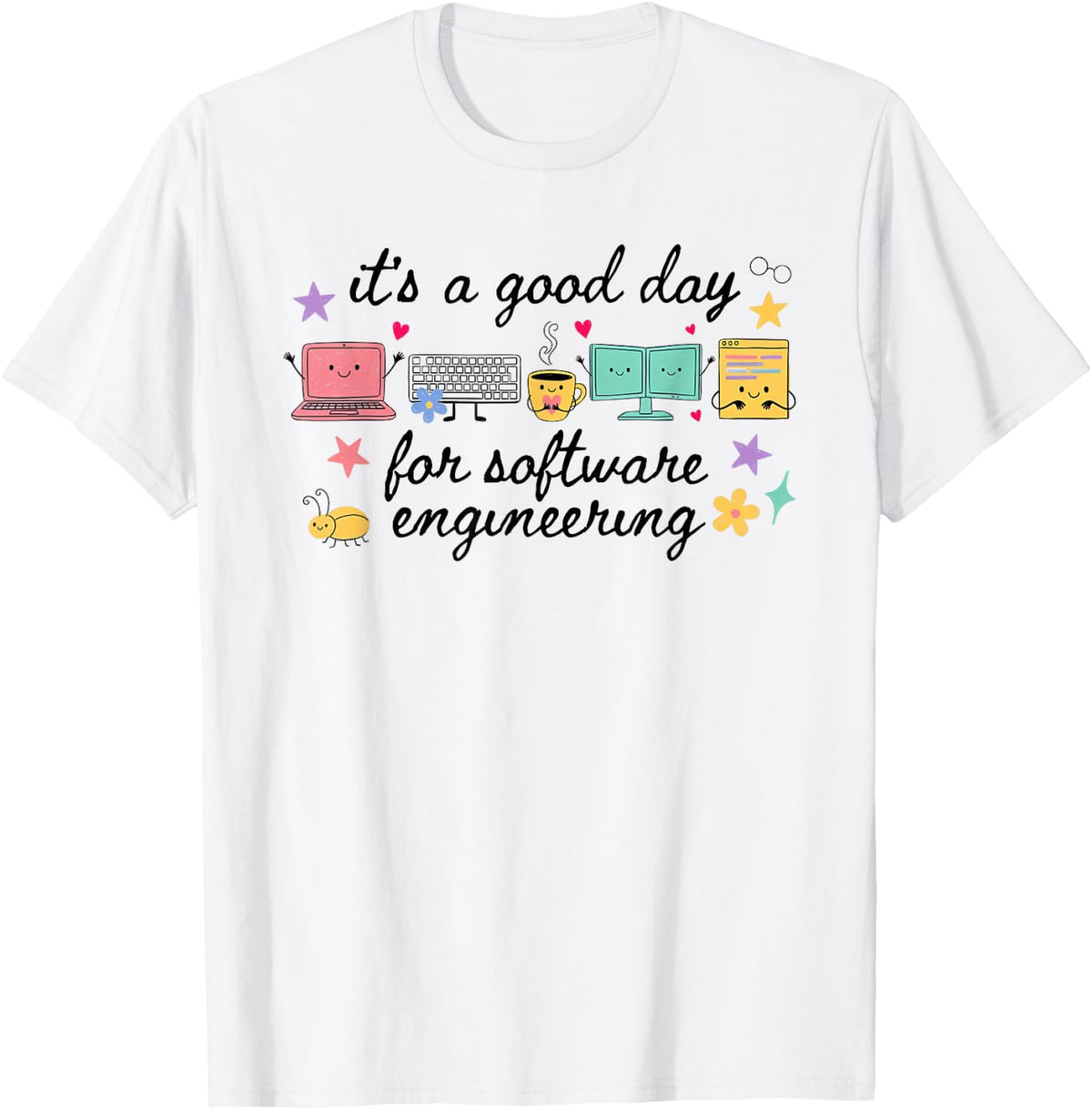 Software Engineering Developer Programmer Coder Programming T-Shirt - White