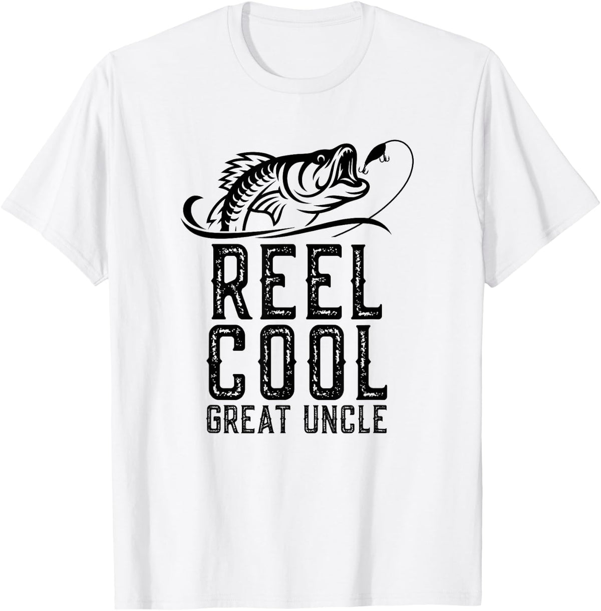 Reel Cool Great Uncle Fishing Funny Grandpa Retro T-Shirt - White