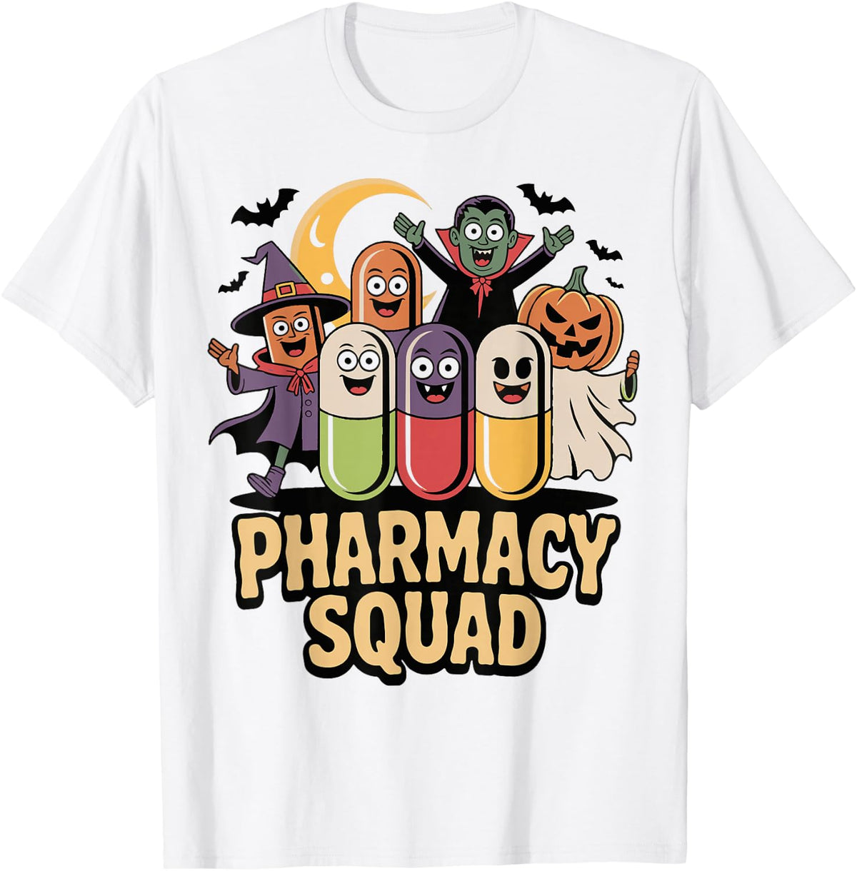 Pharmacy Squad Halloween Pills Costume Tee T-Shirt - White