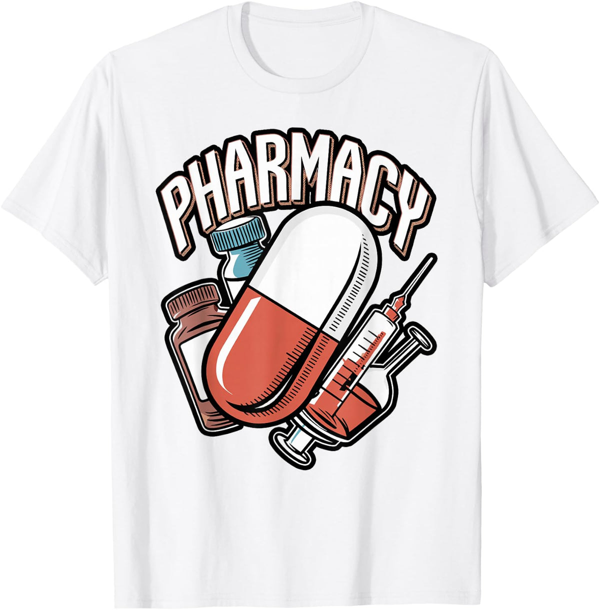 Pharmacy Retro Boho Patchwork Letters T-Shirt - White