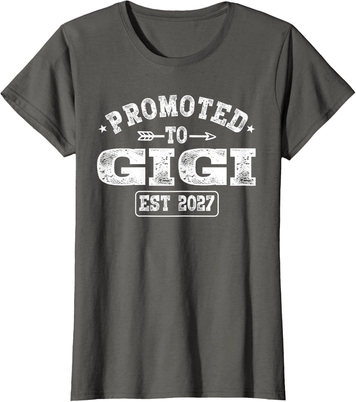 Promoted to Gigi Est 2027 Family Matching T-Shirt - Asphalt Grey