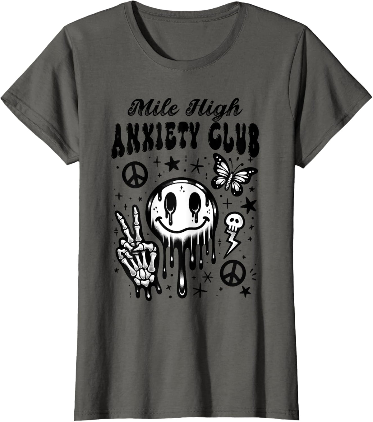 Mile High Anxiety club T-Shirt - Asphalt Grey