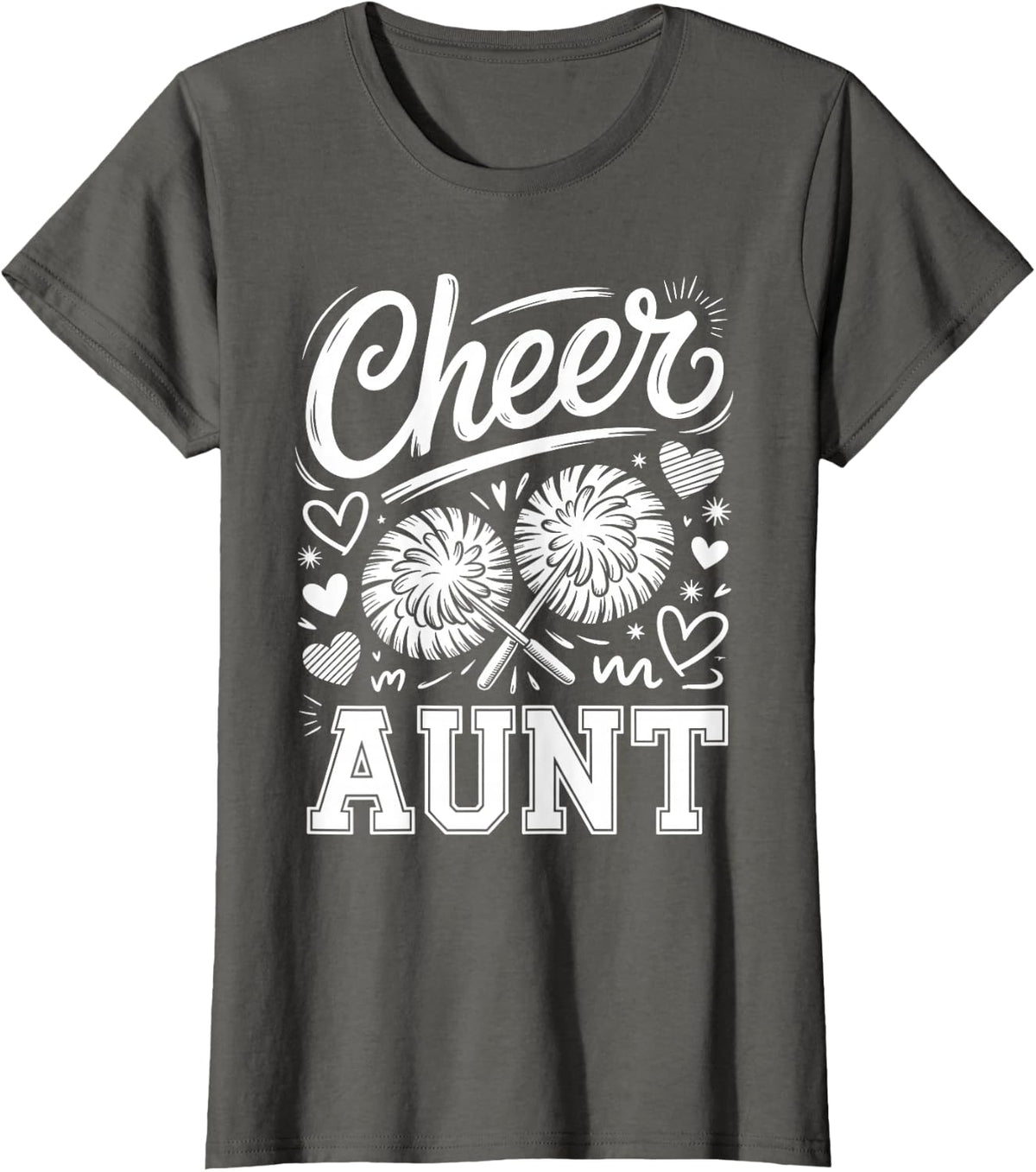 Cheer Aunt Cheerleading T-Shirt - Asphalt Grey