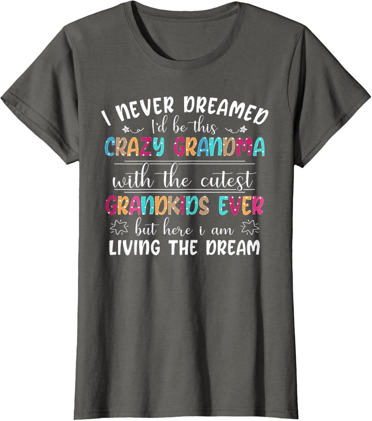 I Never Dreamed I'd Be This Crazy Grandma T-Shirt - Asphalt Grey