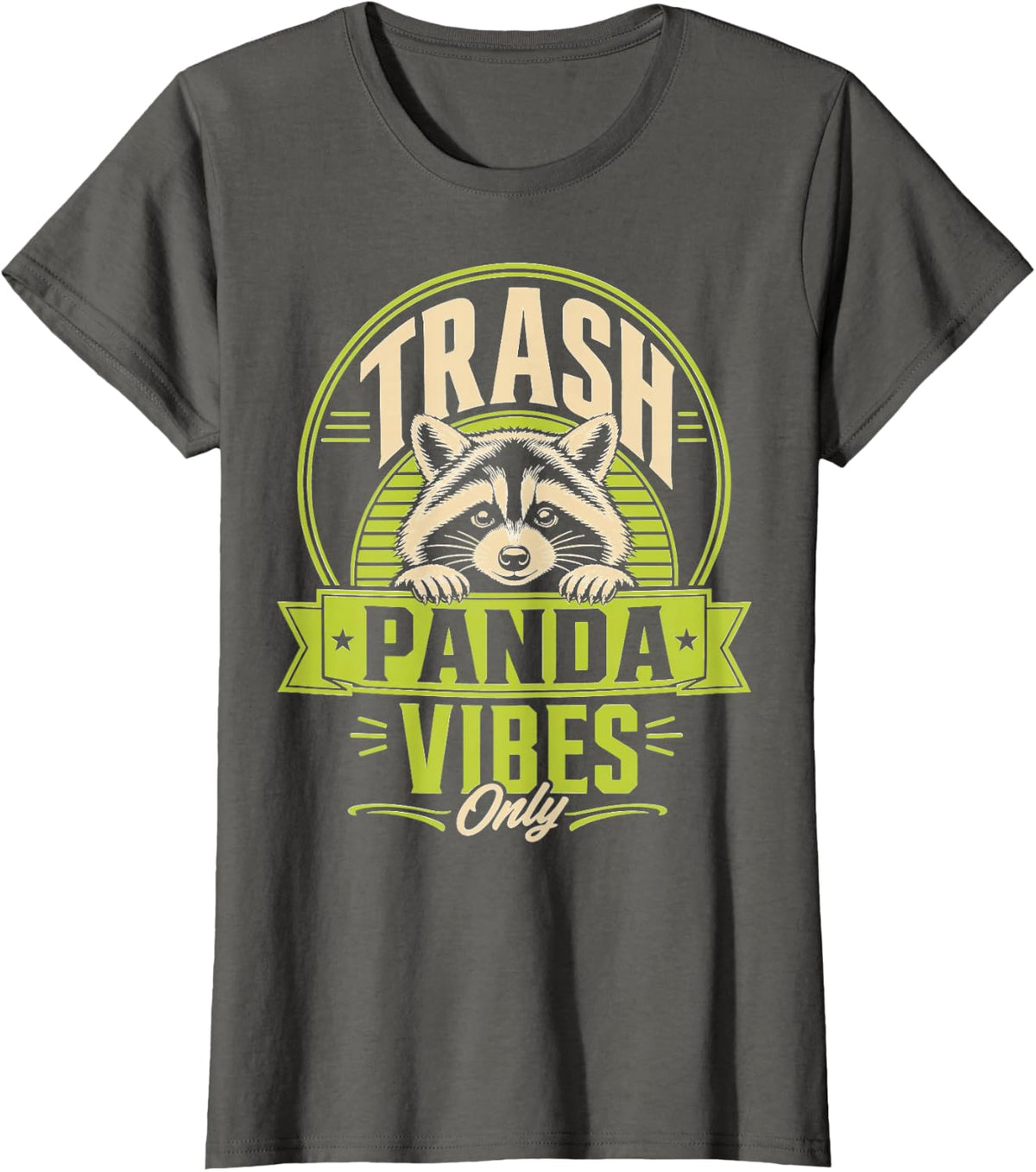 Vintage Trash Panda Raccoon T-Shirt - Asphalt Grey