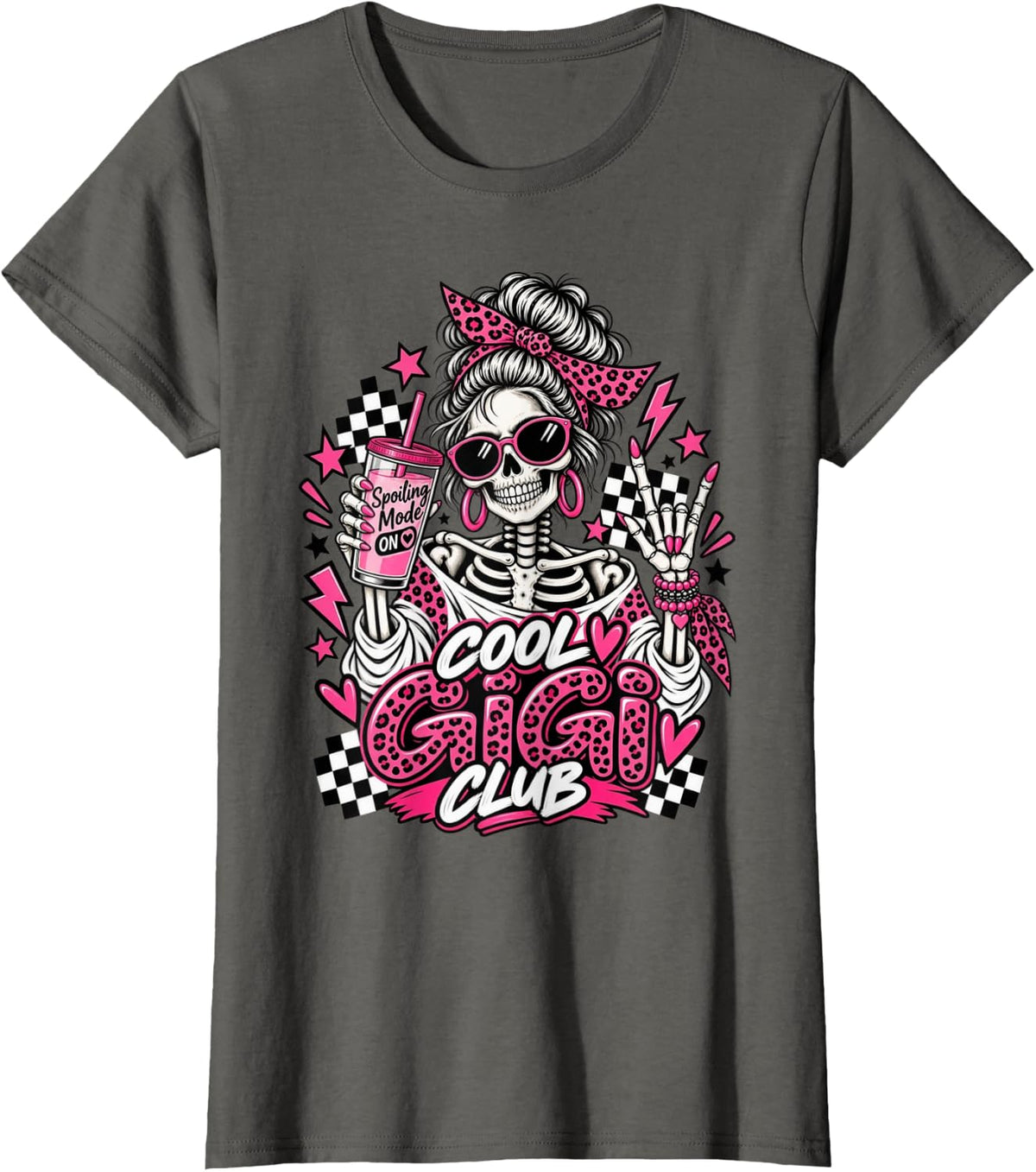 Gigi Messy Bun Cool Gigi Club T-Shirt - Asphalt Grey