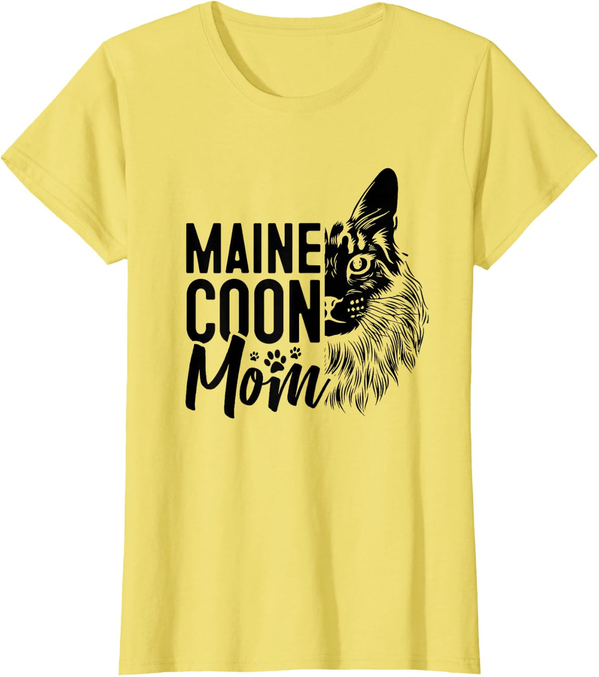 Maine Coon Mom Kitty Cat Lover Kitten Pet Cat Breed Animal T-Shirt - Lemon Yellow