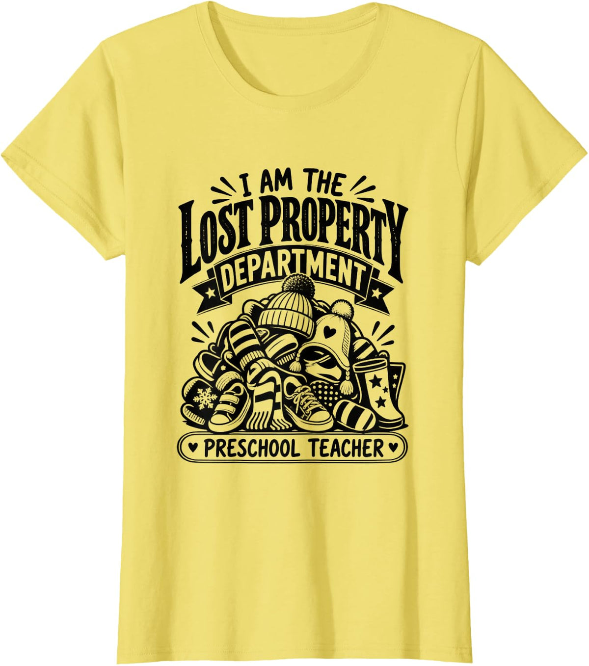 Preschool Teacher Lost Property Department T-Shirt - Lemon Yellow