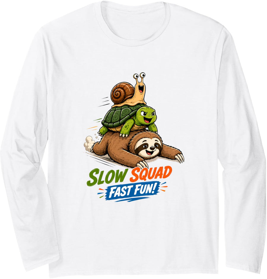 Love Sloth Women Shirt Sloth Lazy Lovers for Kids and Girls Long Sleeve T-Shirt - Adult Unisex White