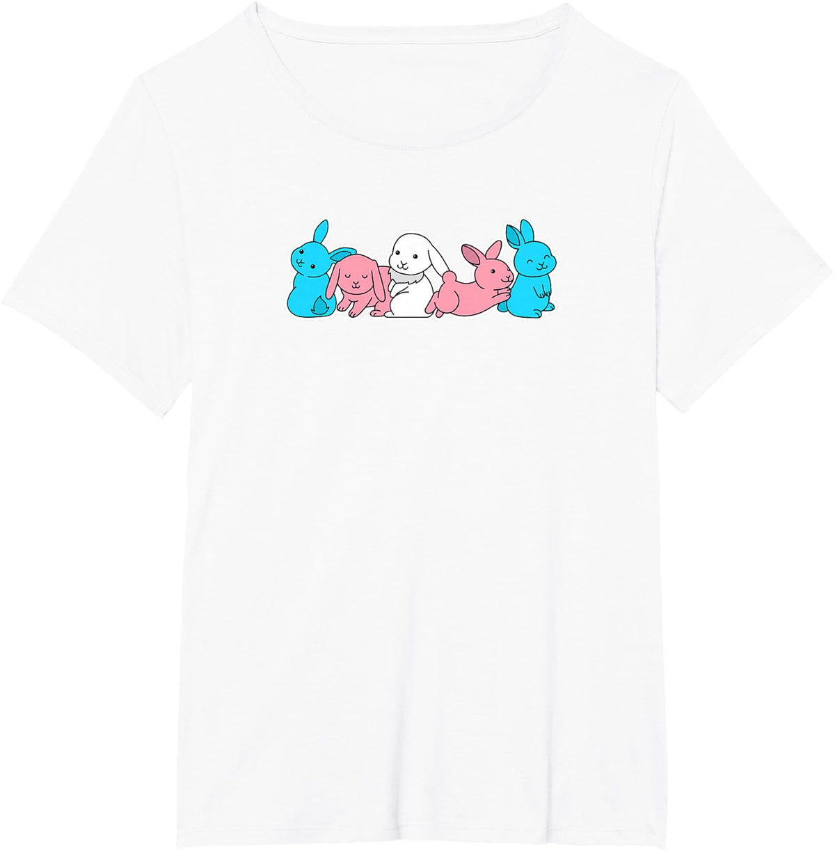 Trans Flag Bunny Design for proud Trans People T-Shirt - White