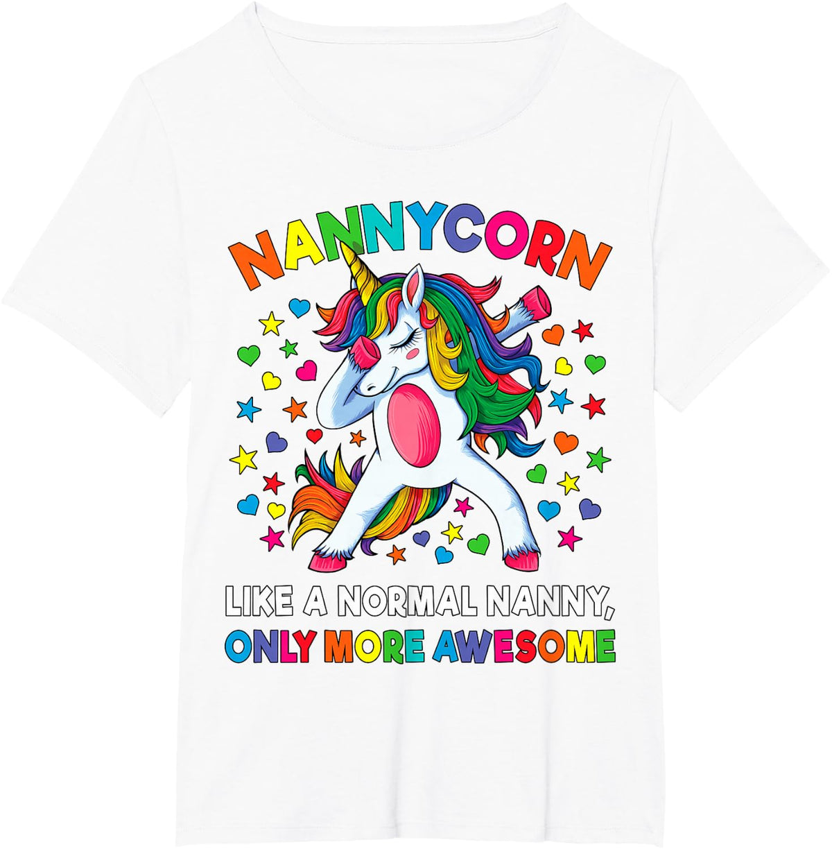 Nannycorn Like A Nanny Only Awesome Dabbing Unicorn Women T-Shirt - White