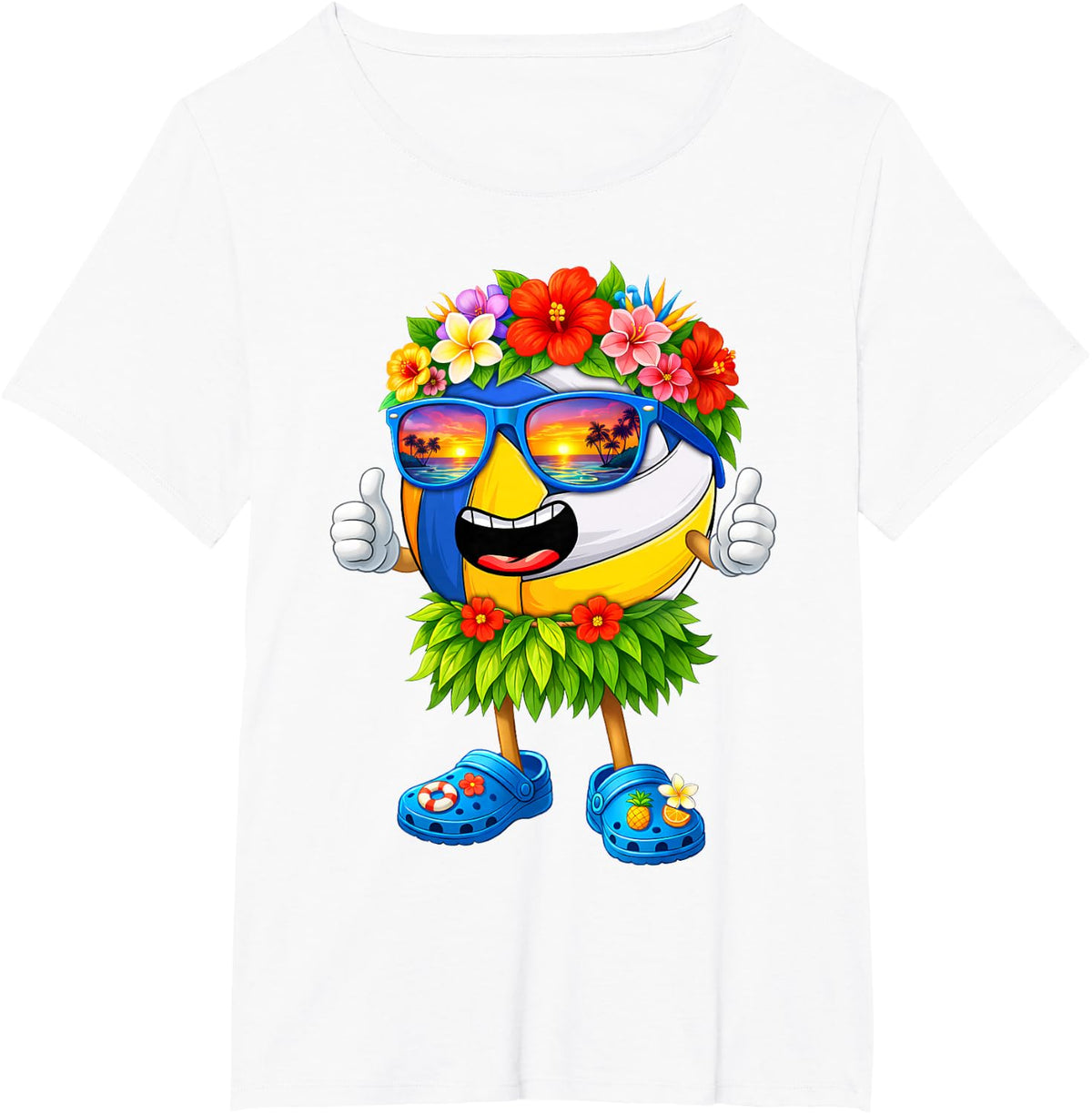 Hawaiian Volleyball Hawaii Tropical Beach Summer Vacation T-Shirt - White