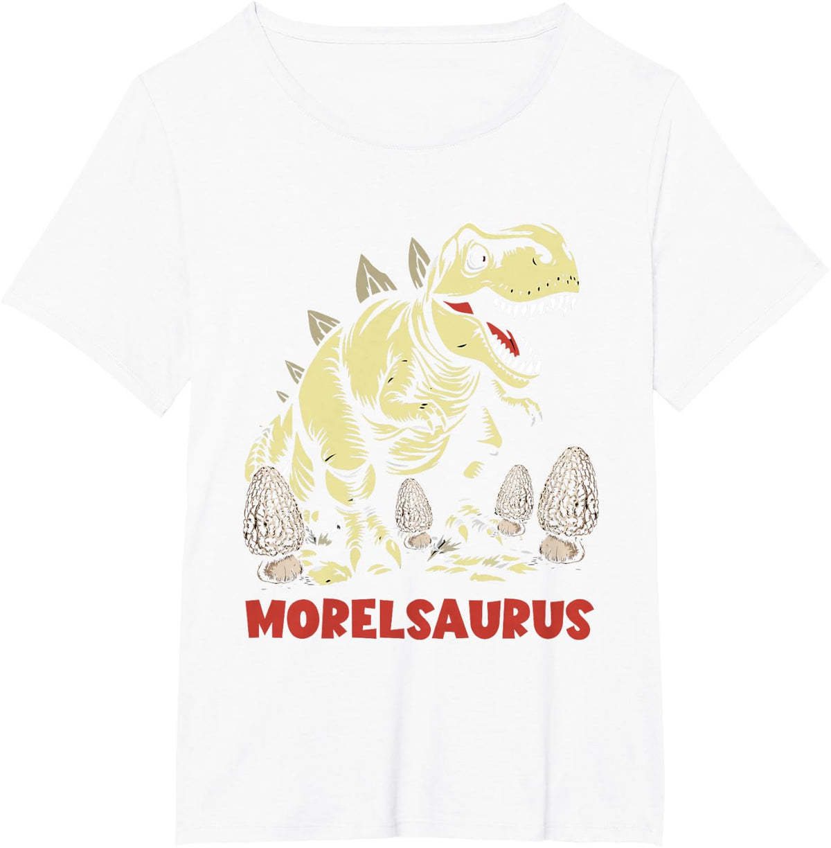 Morelsaurus Morel Hunting Mushroom T-Shirt - White
