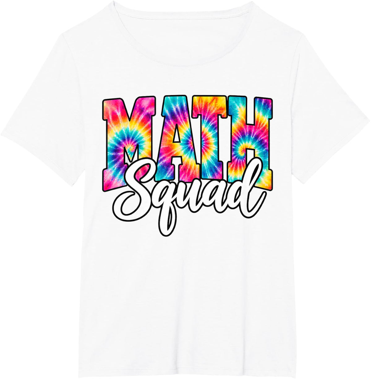 Math Squad Tie Dye School Student Teacher Mathematics Youth T-Shirt - White