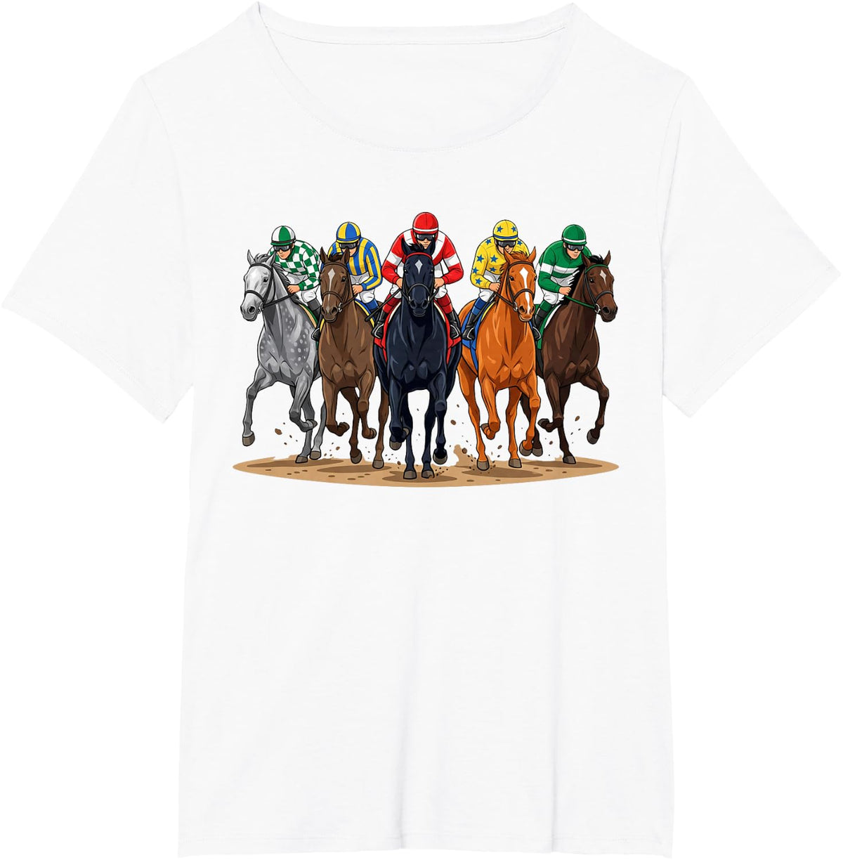 Derby Horse Racing Horses Equestrian Rider Jockey Track T-Shirt - White
