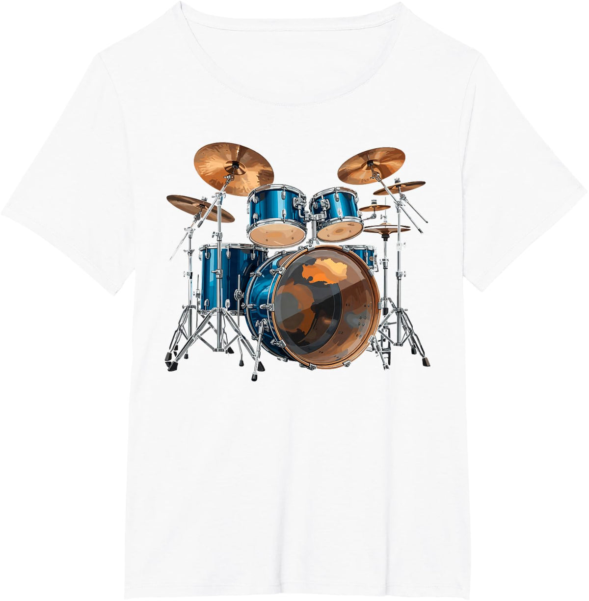 Play Drums Set Drumming Drummer Musician Rock Music Band Tee T-Shirt - White