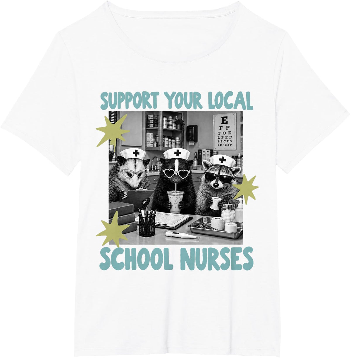 Support Your Local School Nurse Nursing Student Pediatric T-Shirt - White