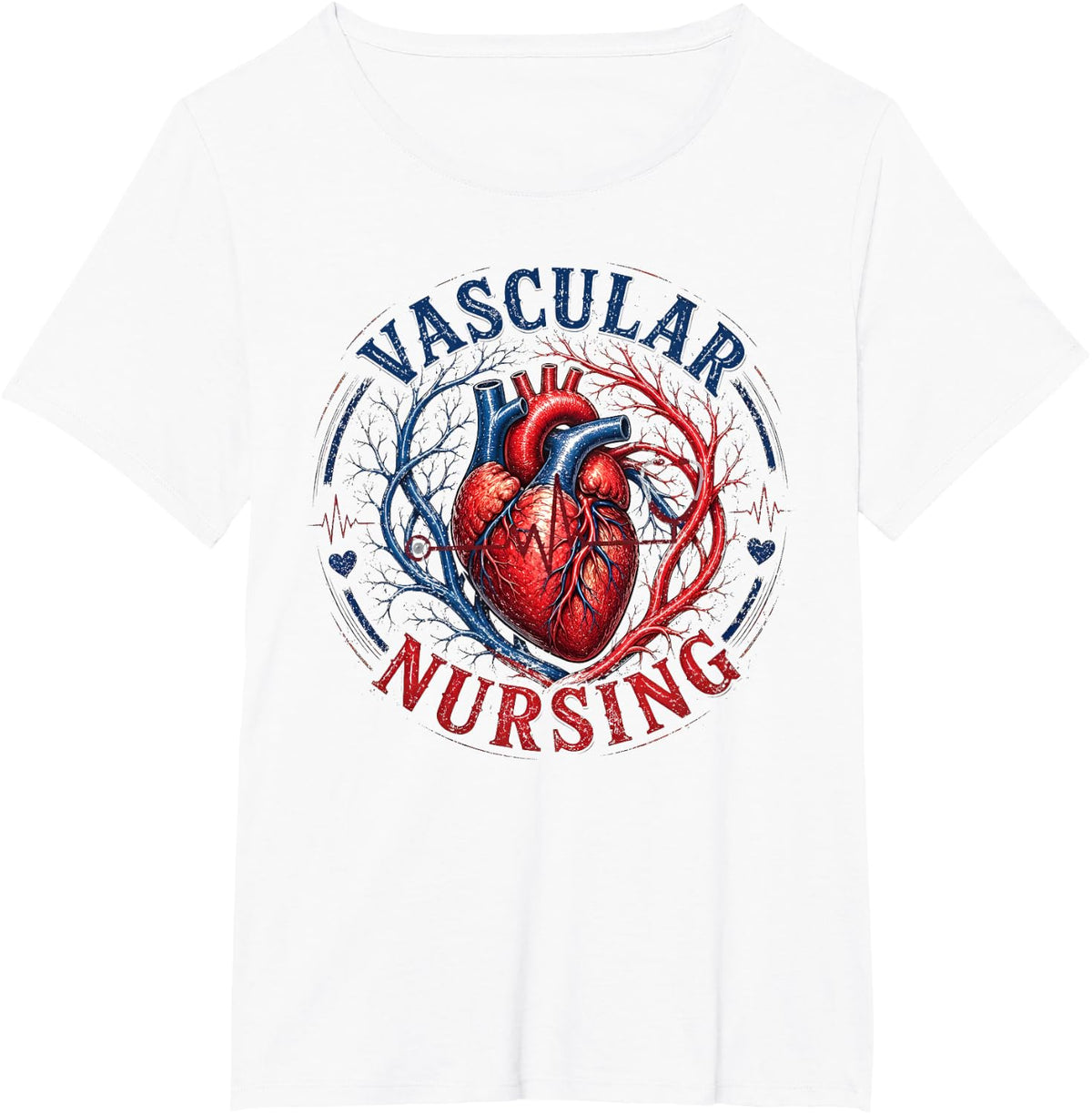 Anatomy Heart Vascular Nursing Cardiology Nurse IV Therapy T-Shirt - White