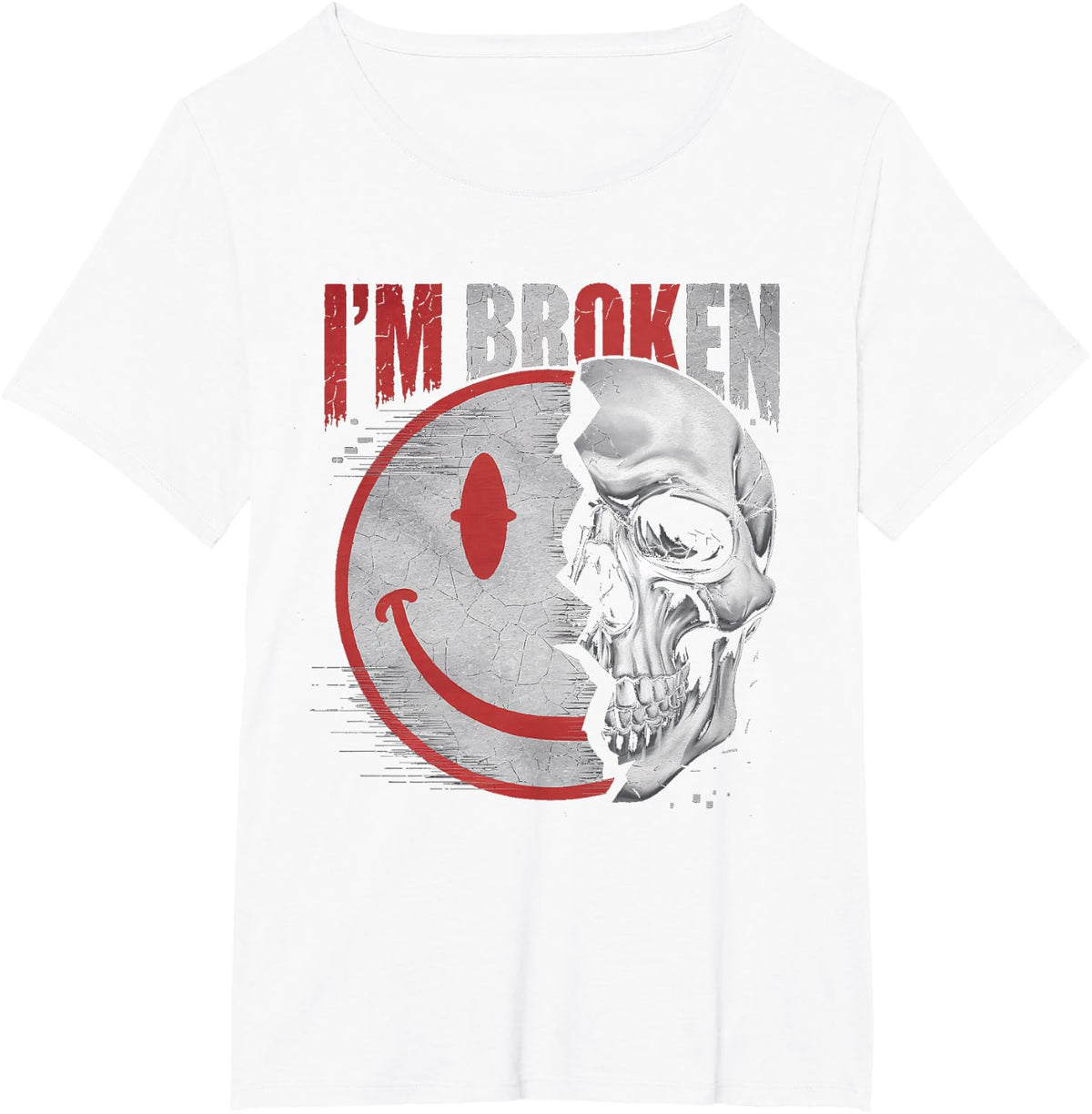 I'm Ok I'm Broken Tshirt Invisible Illness Mental Health T-Shirt - White