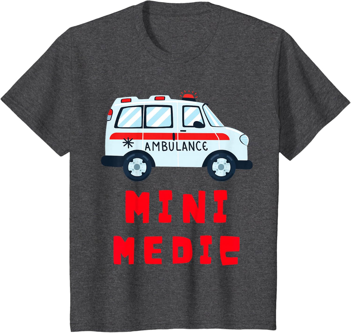 Mini Medic Paramedic Toddler First Responders EMT Kids T-Shirt - Dark Heather Grey
