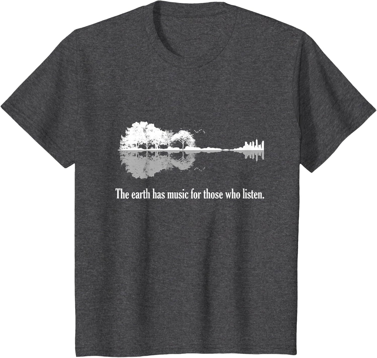 Acoustic Guitar Shirt Forest Guitar Lovers Gift T-Shirt - Dark Heather Grey