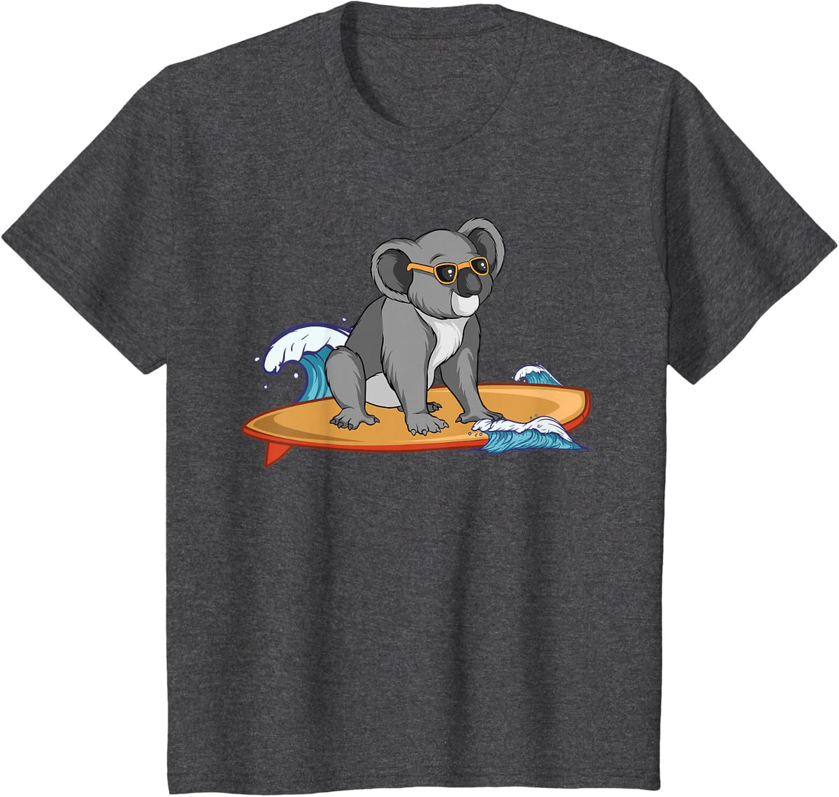 Surfing Koala Animal - Cute Koala T-Shirt - Dark Heather Grey