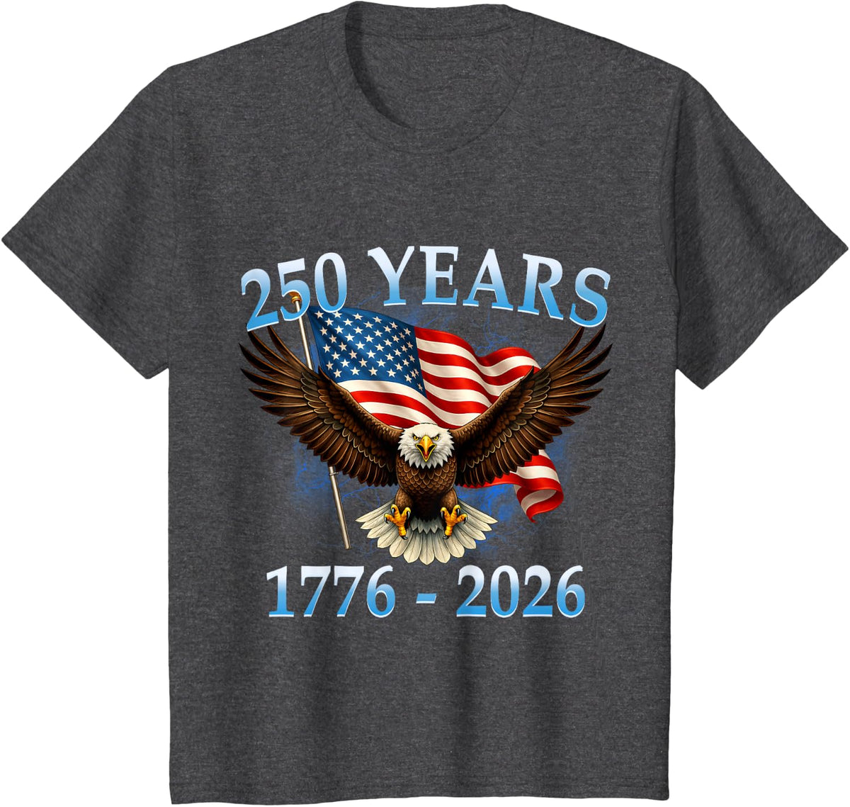 250 Anniversary USA Patriotic Eagle 250th Independence Day T-Shirt - Dark Heather Grey