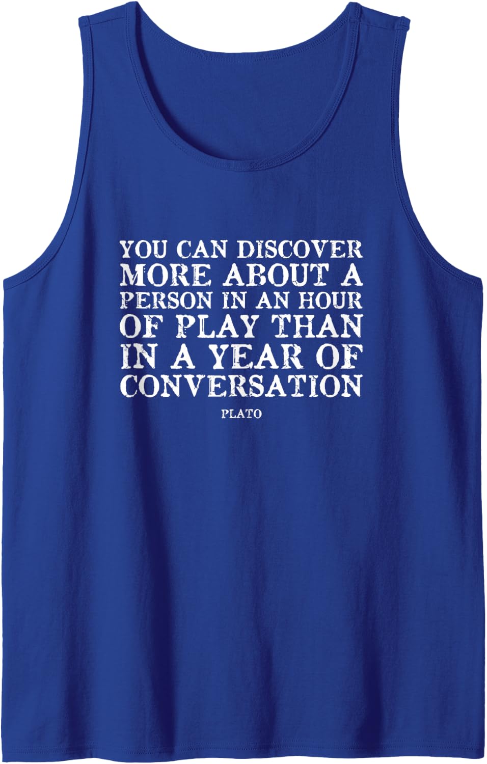 an Hour of Play Plato Greek Philosopher Sleeveless Tank Top - Royal Blue