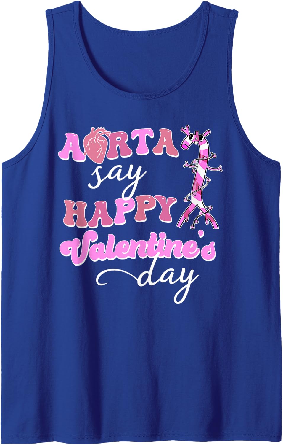 Telemetry Nurse Tele Tech EKG Valentines CVICU Nurse Squad Sleeveless Tank Top - Royal Blue