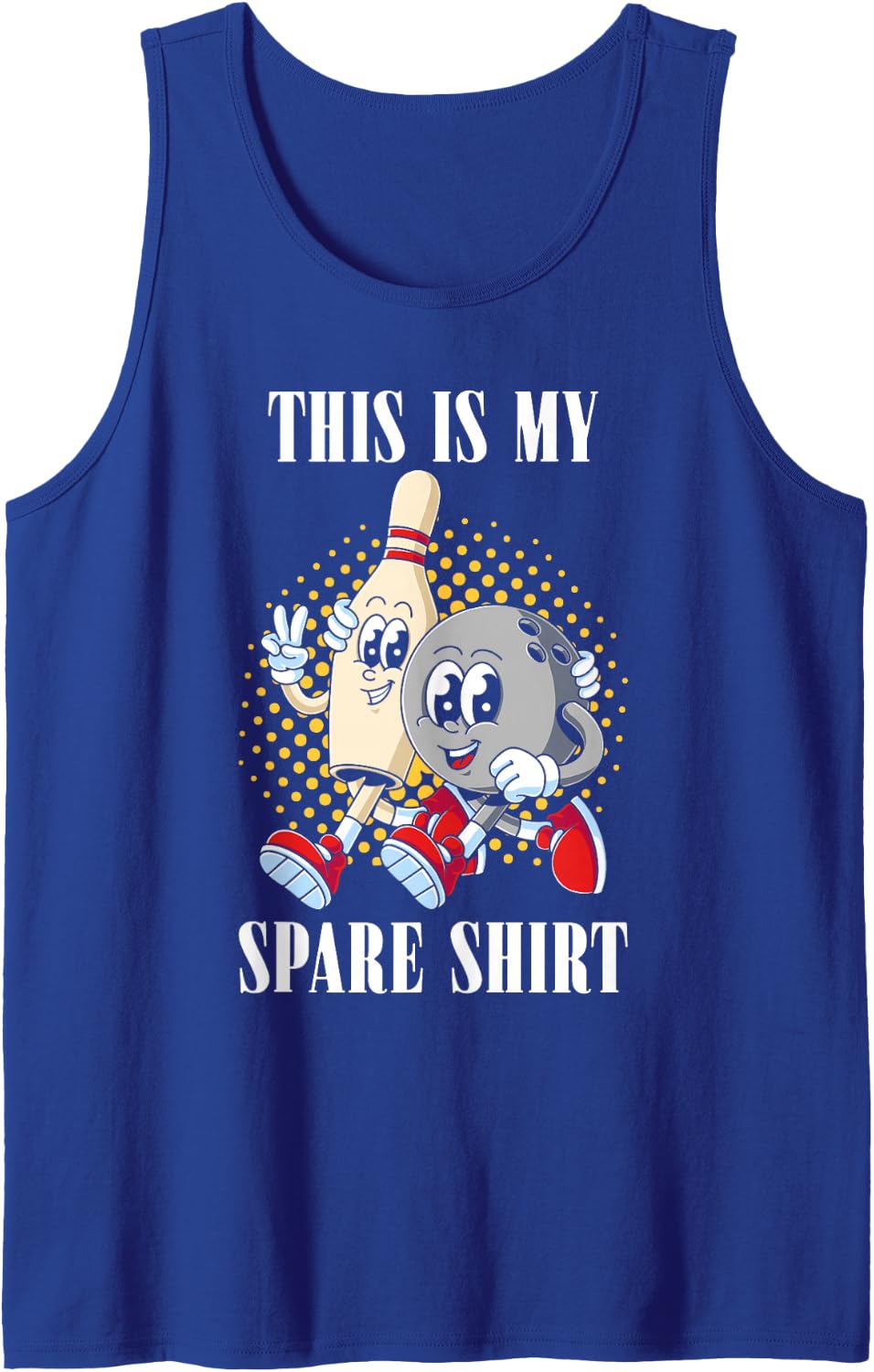 Funny Bowler Men Women Bowling Team - This is My Spare Shirt Sleeveless Tank Top - Royal Blue