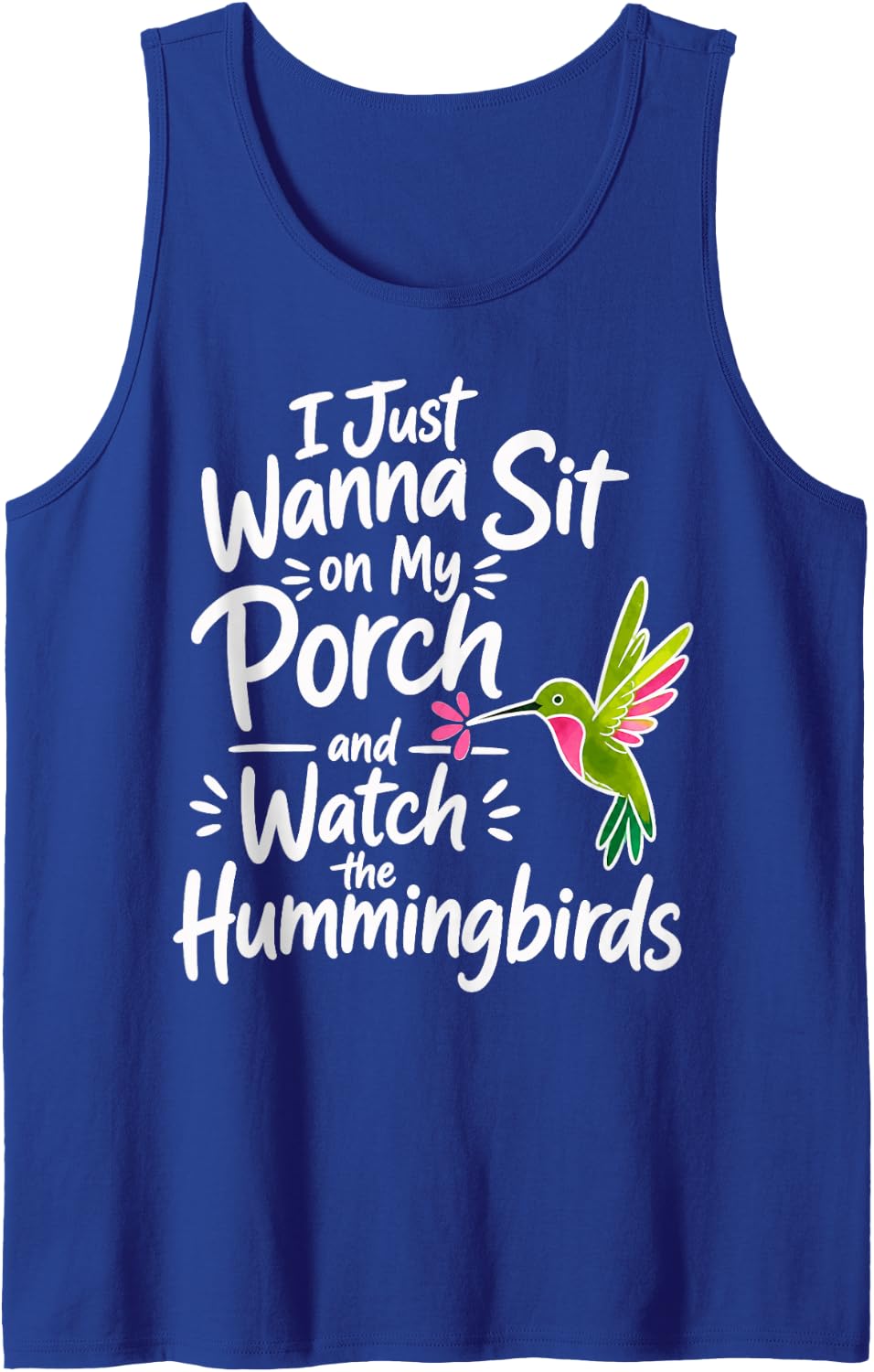 Hummingbird Lover Garden Bird Watcher Sleeveless Tank Top - Royal Blue