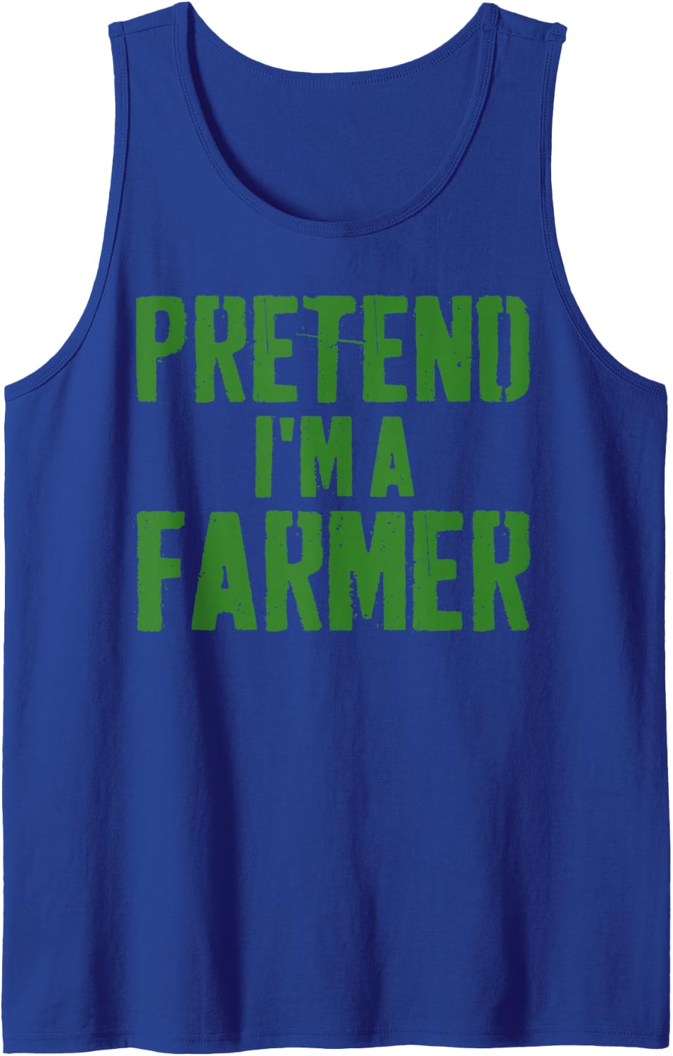 Pretend I'm A Farmer Lazy Easy Halloween Costume Humor Sleeveless Tank Top - Royal Blue