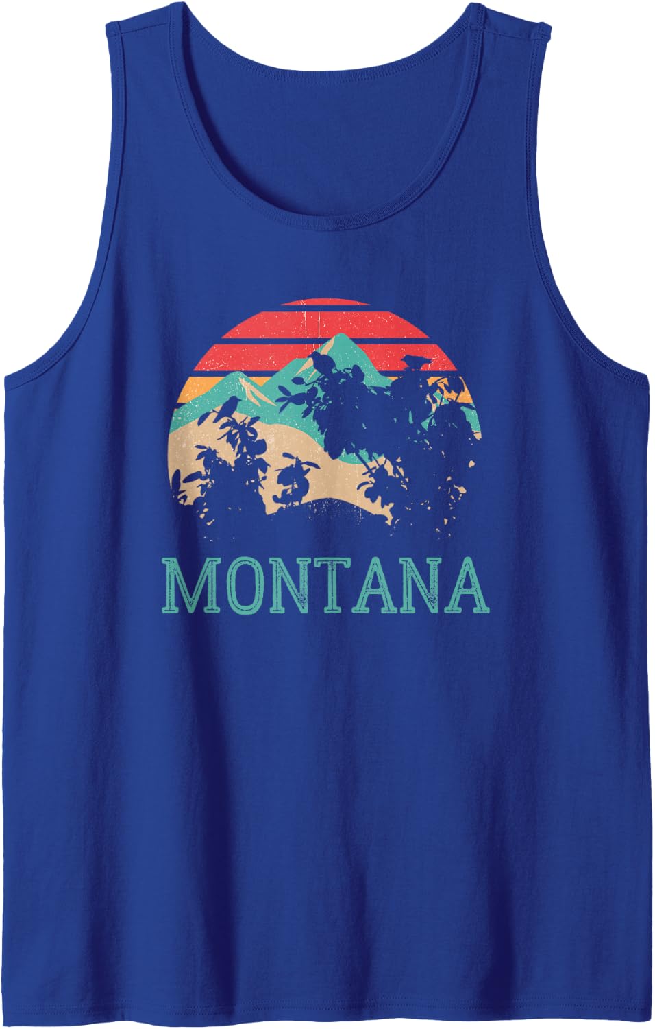 Vintage Montana Mountains Retro Hiking Love Montana Tank Top - Royal Blue