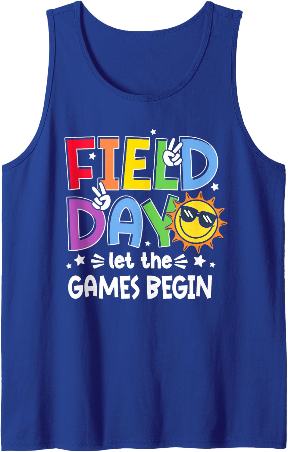 Let The Games Begin Field Day School Teachers Boys Girls Kid Sleeveless Tank Top - Royal Blue
