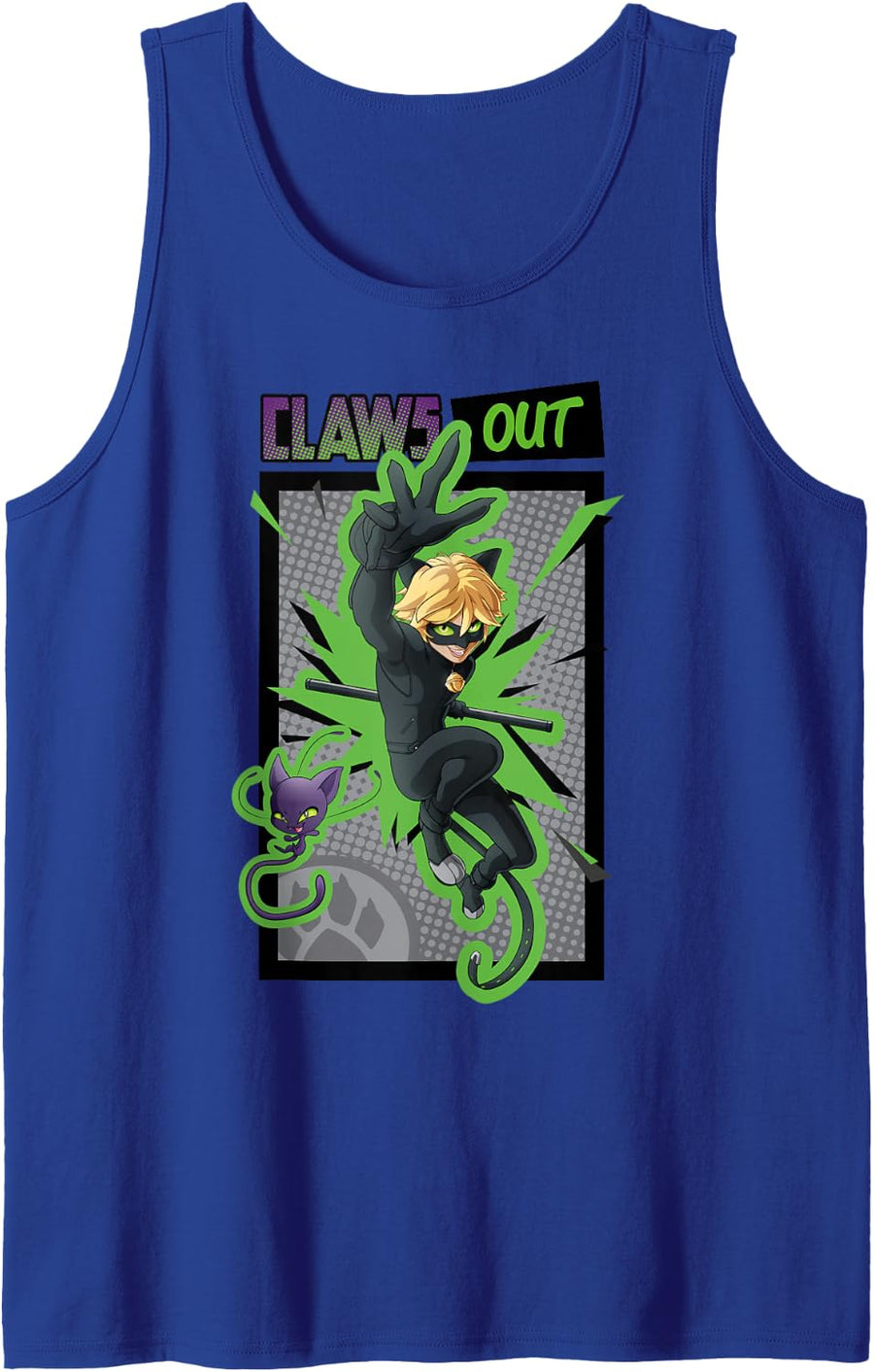 Miraculous Collection Cat Noir Focus Tank Top - Royal Blue