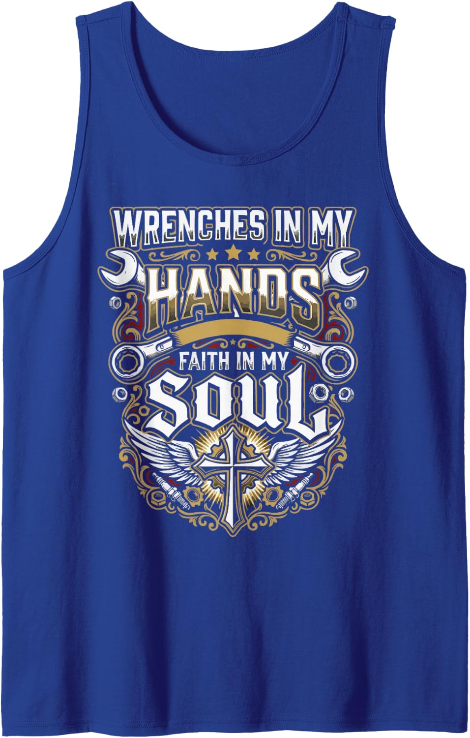 Christian Mechanic Jesus Christ Mechanical Engineering Tank Top - Royal Blue