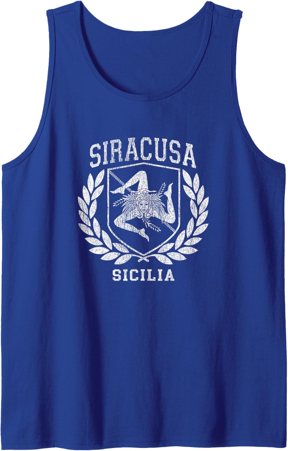 Sicilia Flag and Shield Stuff with Trinacria - Siracusa Tank Top - Royal Blue