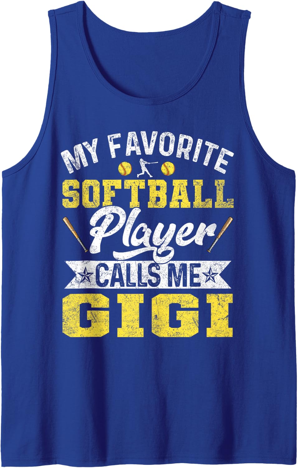 My Favorite Softball Player Call Me Gigi Sleeveless Tank Top - Royal Blue