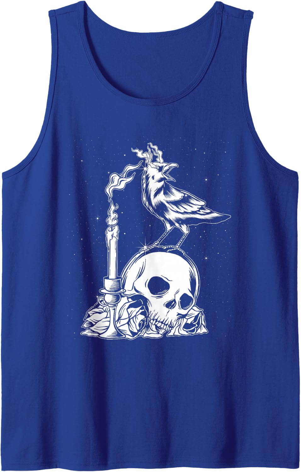 Black Crow Raven Skull - Tarot Card Reading Fortune Telling Tank Top - Royal Blue