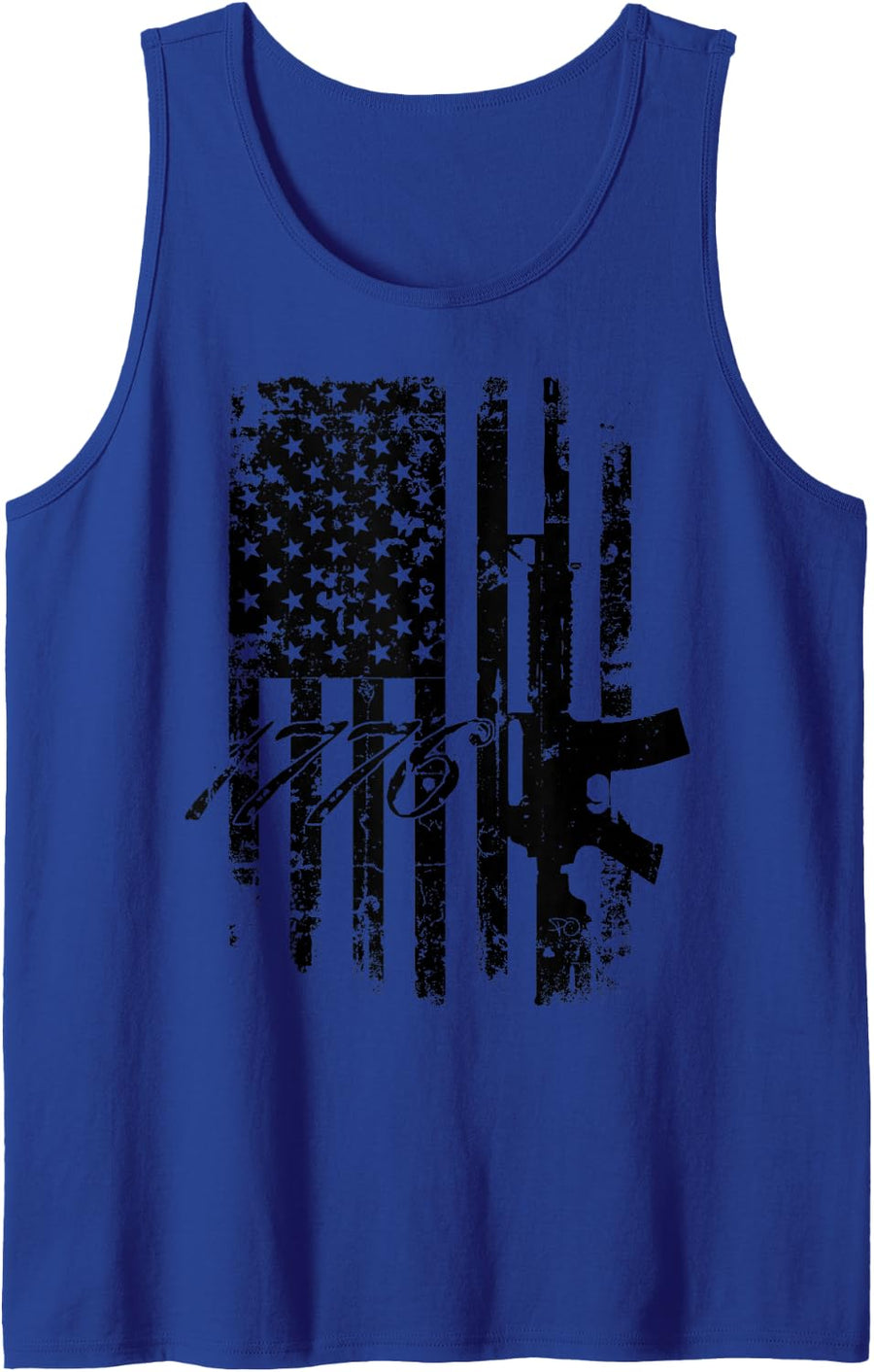 AR-15 1776 Distressed USA Flag | Patriotic Second Amendment Tank Top - Royal Blue